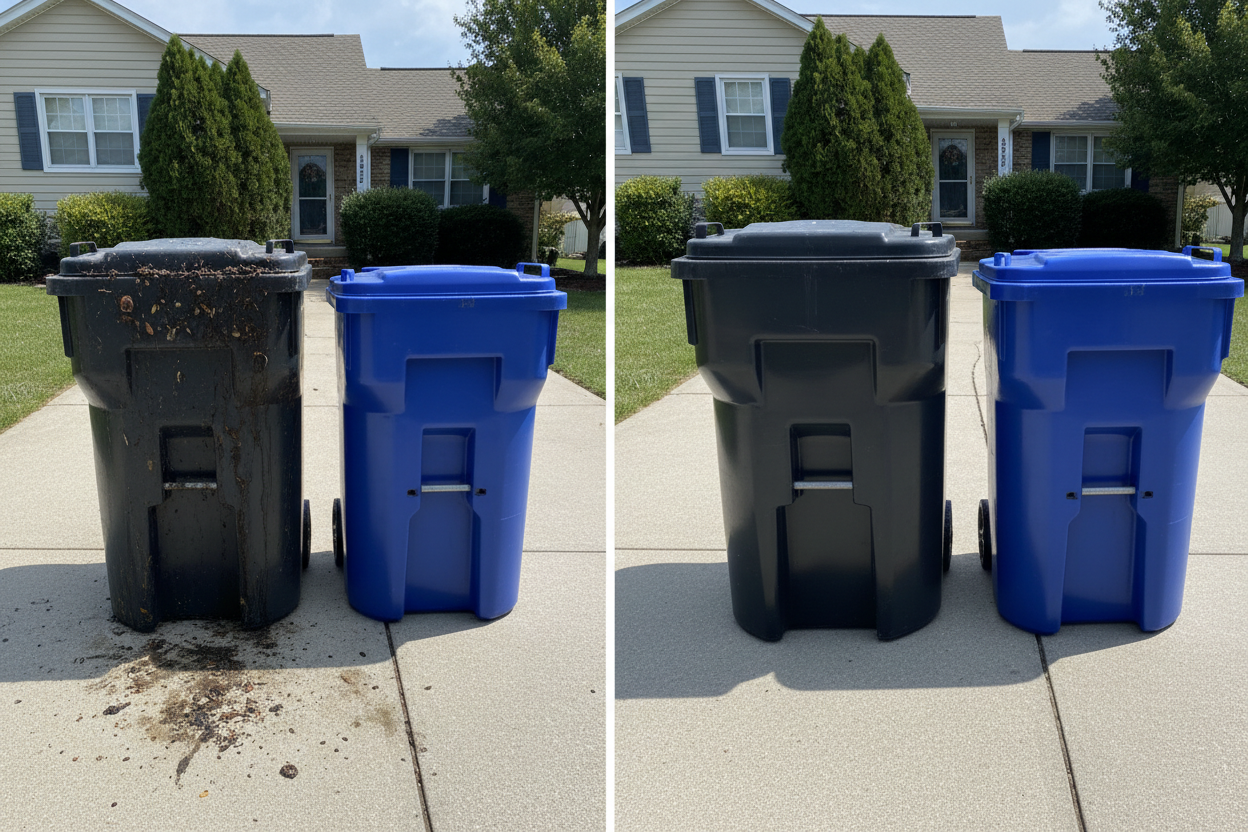 Remove the logo and make the before cans dirtier. 